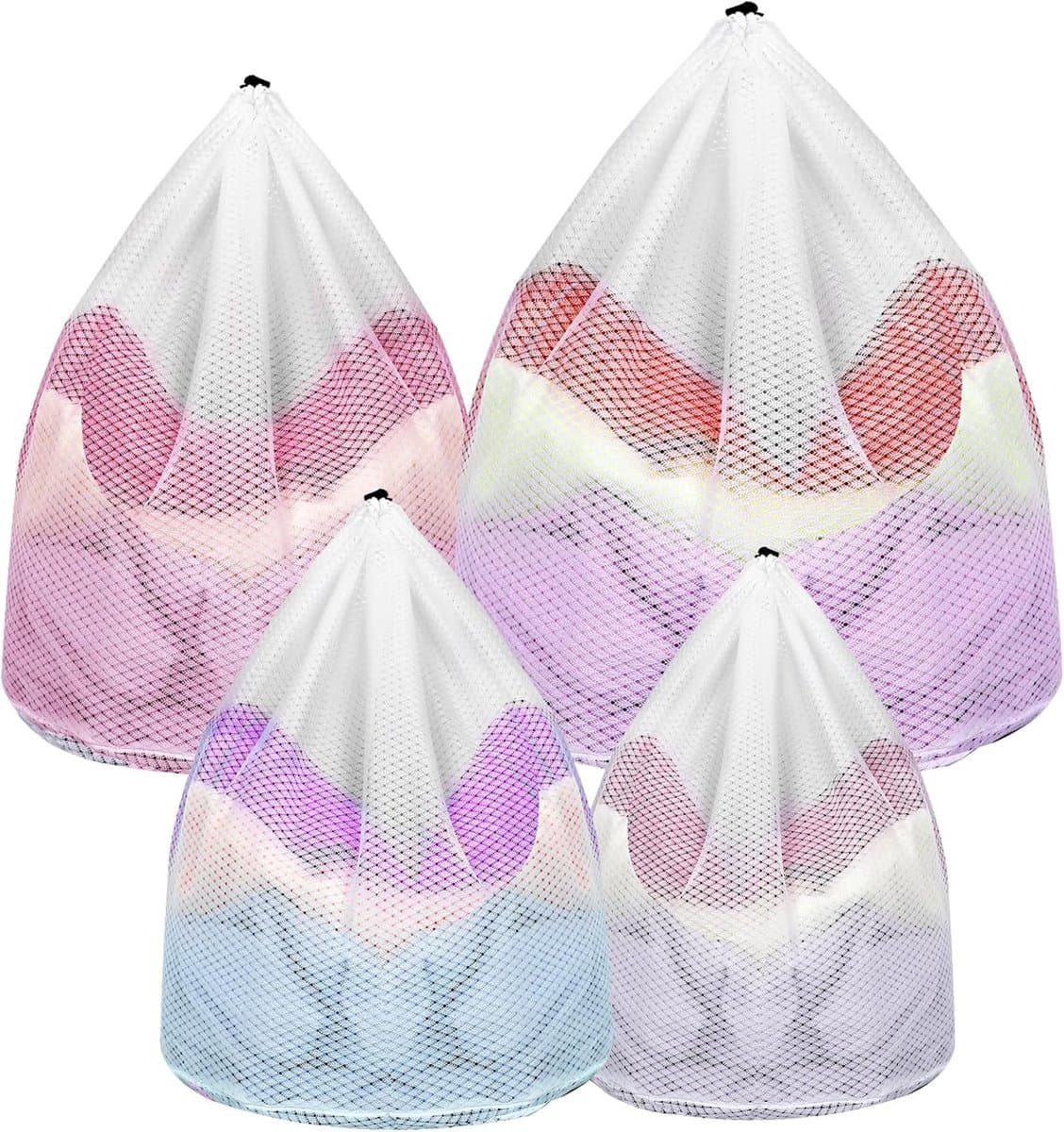 Thijox - 4 Stuks Waszakken Wasmachine, Grote Wasnet, Herbruikbaar Netzak voor Wasgoed, 40x30 cm met Koordstopper, Beschermt Kleding en BH, Zacht en Ad — afbeelding 1
