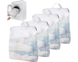 SnelShoppen - Set van 4 Grote Wasnetten voor Wasmachine, 50 x 60 cm, Waszak met Handvatten | Herbruikbare Waszakken voor Ondergoed, Panties, Bh's, Tru