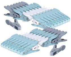 5five Wasknijpers - 128x stuks - gekleurd - kunststof - 8,5 cm - was ophangen