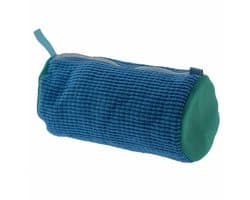2x Waszak met rits voor schoenen - blauw - set van 2