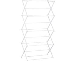 Opvouwbaar Wasrek - 74x35x144 cm - 8 Lagen Turm + Binnen & Buiten - Metaal & Kunststof - Wit