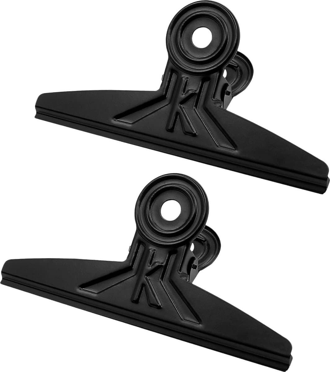 Extra Grote Bulldog Clips Zwart, 2 PCS 20cm RVS Huge XL Bull Paper Clip Clamps (7 7/8 inch) — afbeelding 1